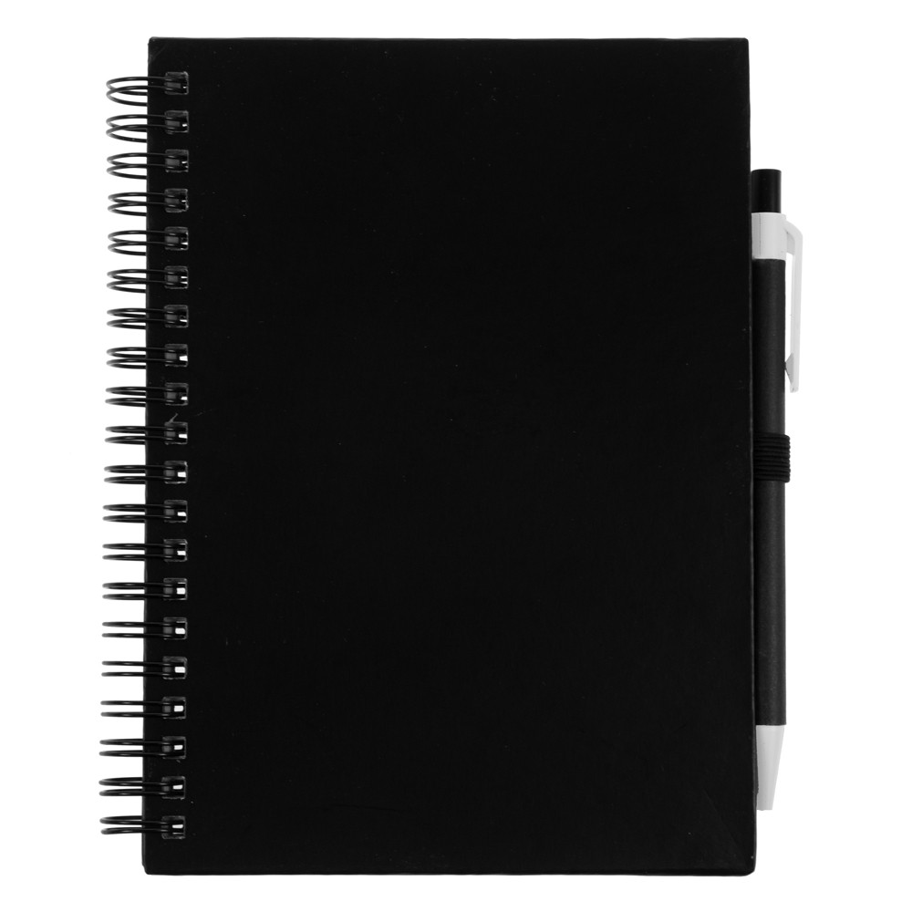 Notatnik ok. A5 z kartonu z recyklingu, długopis