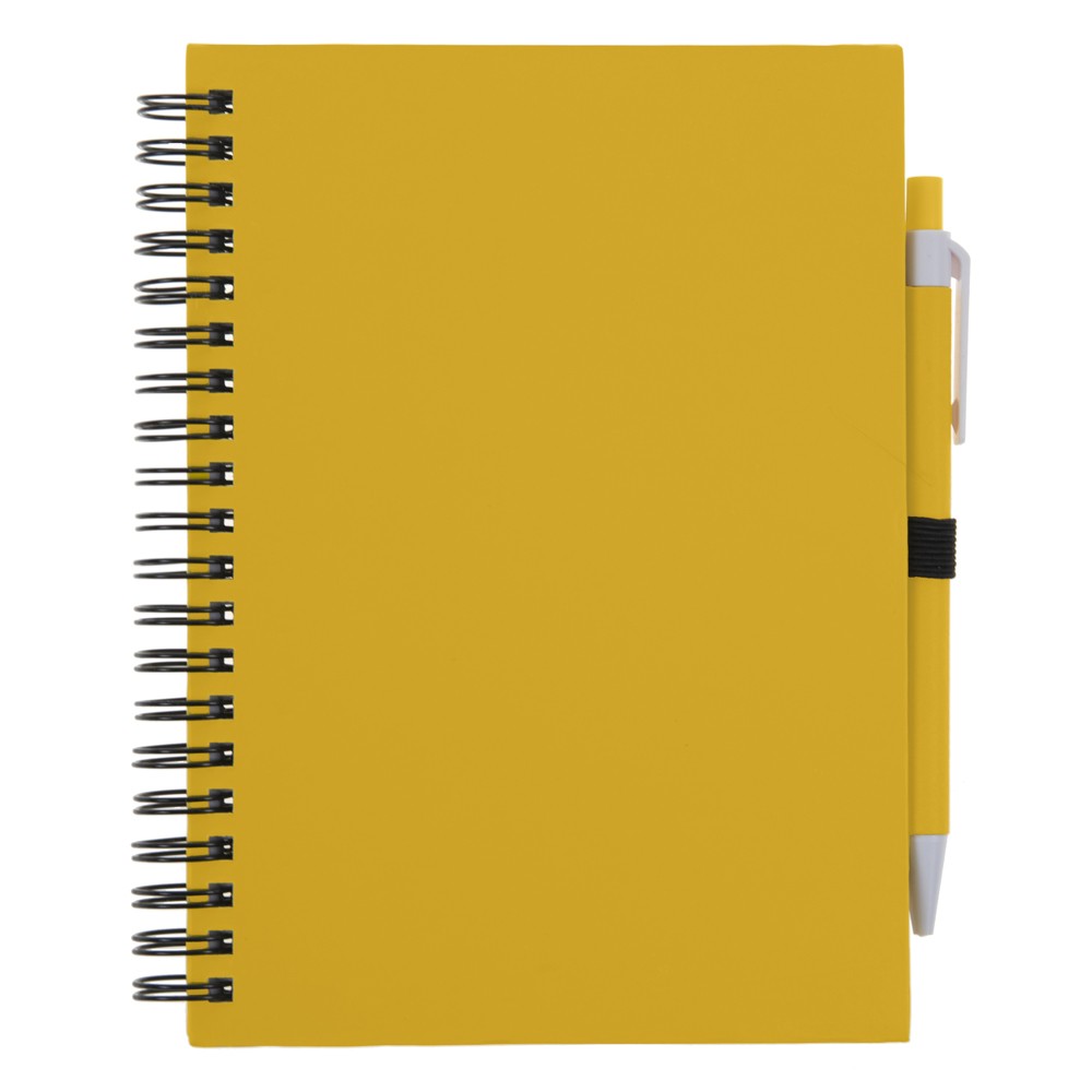 Notatnik ok. A5 z kartonu z recyklingu, długopis