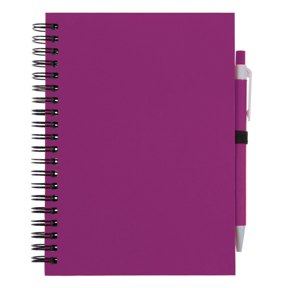 Notatnik ok. A5 z kartonu z recyklingu, długopis