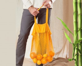 Siatkowa torba na zakupy z bawełny organicznej 