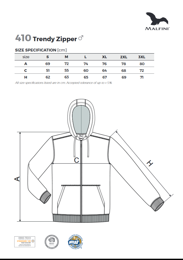 Trendy Zipper bluza męska