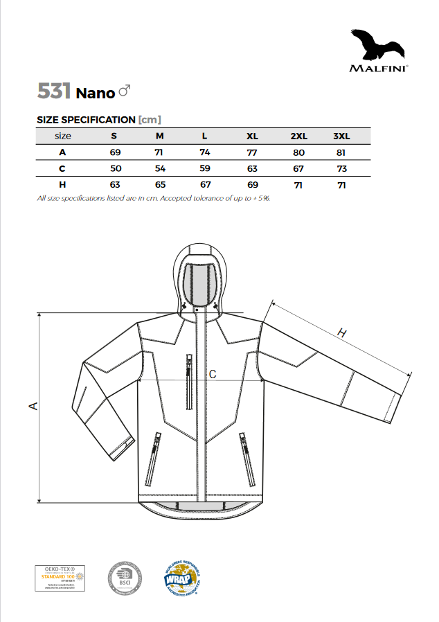 Nano Softshell kurtka męska