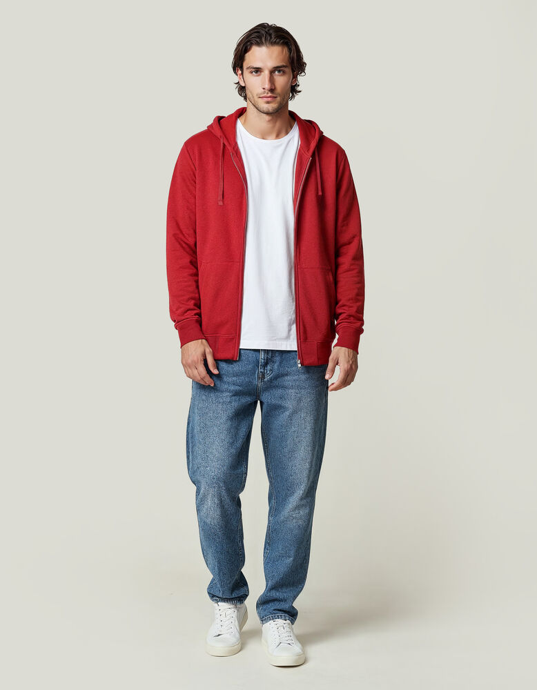 BLUZA Z KAPTUREM NA ZAMEK HOODIE REGULAR FIT (OCS-