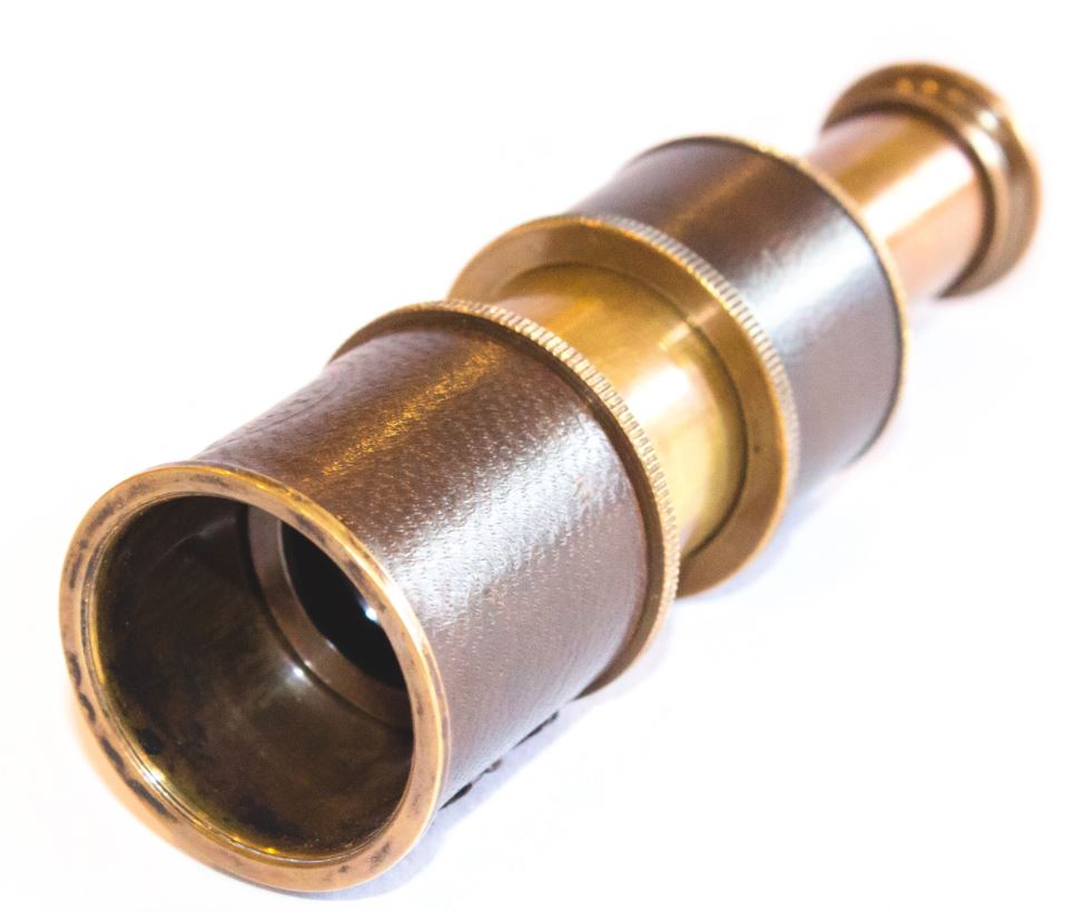 Lunetka mosiężno - skórzana TEL-0028