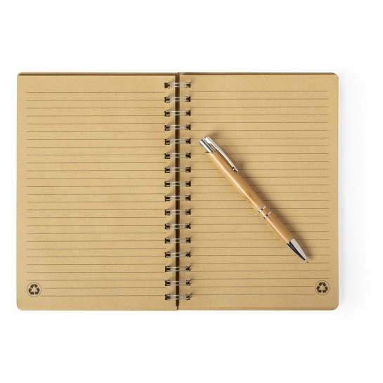 Bambusowy notatnik A5, długopis