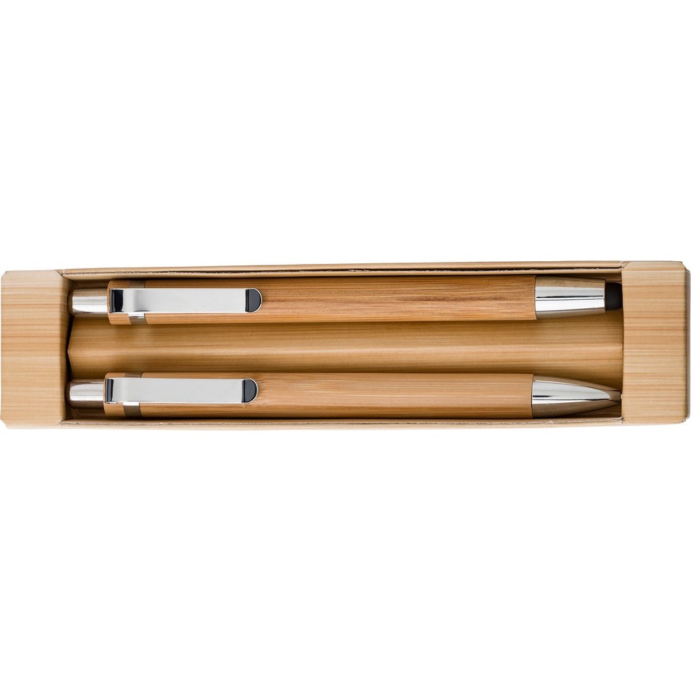 Zestaw piśmienny, bambusowy długopis touch pen i o
