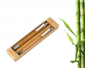Zestaw piśmienny, bambusowy długopis touch pen i o